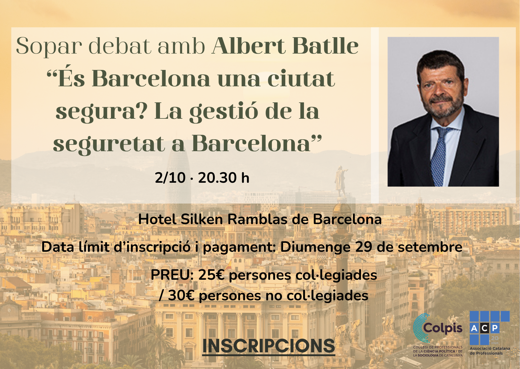 SOPAR-DEBAT SOBRE LA SEGURETAT A BARCELONA, AMB ALBERT BATLLE