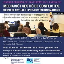 JORNADA: SERVEIS ACTUALS I PROJECTES INNOVADORS DE MEDIACI COMUNITRIA I GESTI DE CONFLICTES PBLICS