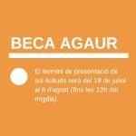 OBERTA LA CONVOCATRIA DE LA BECA AGAUR PER A FINANAR L'ESTADA A L'UCE 2020